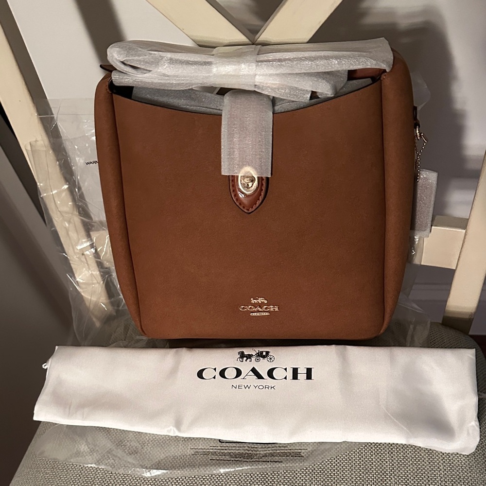 Coach Brown Suede Shoulder Bag - Picture 8 of 13